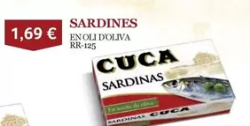 Oferta de Cuca - Sardinas En Oli D'Oliva por 1,69€ en Gros Mercat