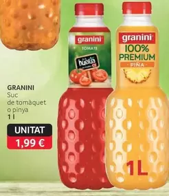 Oferta de Granini - Suc De Tomaquet O Pinya por 1,99€ en Gros Mercat