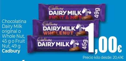 Oferta de Cadbury - Chocolatina por 3€ en Unide Supermercados