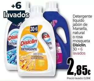 Oferta de Disiclin - Detergente Liquido Jabon De Marsella, Natural O Rosa Mosqueta por 2,85€ en UDACO