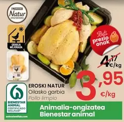 Oferta de Eroski natur - Pollo Limpio por 3,95€ en Eroski