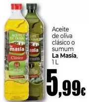 Oferta de La Masía - Aceite De Oliva Clasico O Sumum por 5,99€ en UDACO