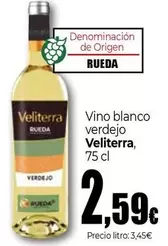 Oferta de Veliterra - Vino Blanco Verdejo por 2,59€ en Unide Supermercados