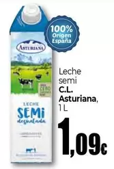 Oferta de Central Lechera Asturiana - Leche Semi por 1,09€ en Unide Supermercados