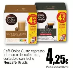 Oferta de Nescafé - Cafe Dolce Gusto Espresso Intenso O Descafeinado Cortado O Con Leche por 4,25€ en Unide Supermercados