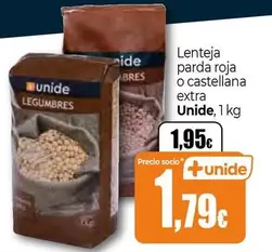 Oferta de Unide - Lenteja Parda Roja O Castellana Extra por 1,95€ en Unide Supermercados