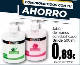 Oferta de Unide - Jabón De Manos Con Dosificador por 0,89€ en Unide Supermercados