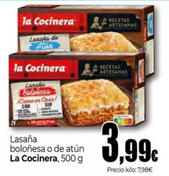 Oferta de La Cocinera - Lasana Bolonesa O De Atun por 3,99€ en Unide Supermercados