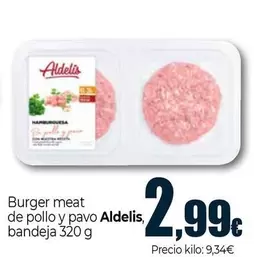 Oferta de Aldelis - Burger Meat De Pollo Y Pavo Bandeja por 2,99€ en Unide Supermercados