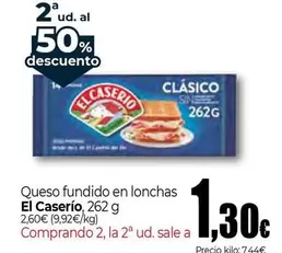 Oferta de El Caserío - Queso Fundido En Lonchas por 1,3€ en Unide Supermercados