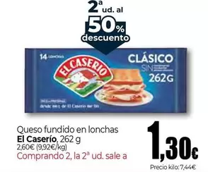 Oferta de El Caserío - Queso Fundido En Lonchas por 1,3€ en Unide Market