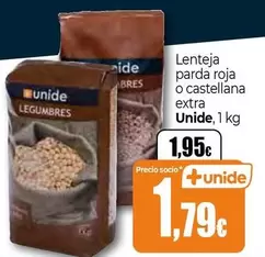 Oferta de Unide - Lenteja Parda Roja O Castellana Extra por 1,95€ en Unide Market