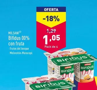 Oferta de Milsani - Bifidus 00% Con Fruta por 1,05€ en ALDI