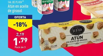 Oferta de Sal De Plata - Atun En Aceite De Girasol por 1,79€ en ALDI