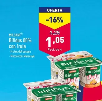 Oferta de Milsani - Bifidus 00% Con Fruta por 1,05€ en ALDI