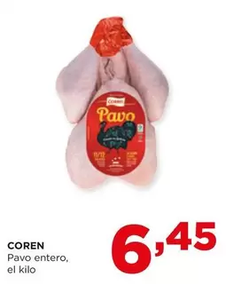 Oferta de Coren - Pavo Entero por 6,45€ en Alimerka