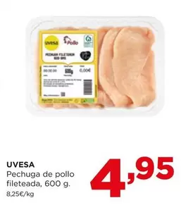 Oferta de Uvesa - Pechuga De Pollo Fileteada por 4,95€ en Alimerka