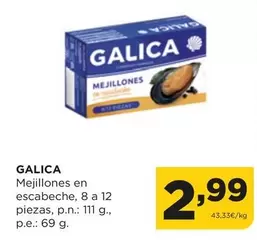 Oferta de Galica - Mejillones En Escabeche por 2,99€ en Alimerka