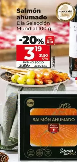 Oferta de Dia Seleccion Mundial - Salmon Ahumado por 3,19€ en Dia