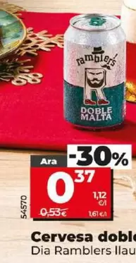 Oferta de Dia Ramblers - Cerveza Doble Malta por 0,37€ en Dia