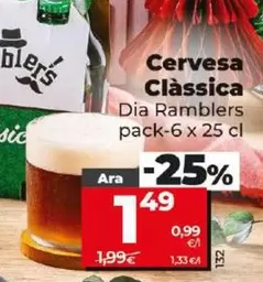 Oferta de Dia Ramblers - Cerveza Clasica por 1,49€ en Dia