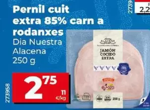 Oferta de Dia - Jamon Cocido Extra 85% Carne En Lonchas por 2,75€ en Dia