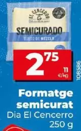 Oferta de Queso Semicurado por 2,75€ en Dia