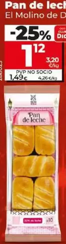 Oferta de El Molino De Dia - Pan De Leche por 1,12€ en Dia