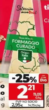 Oferta de Dia Seleccion Mundial - Queso Curado Italiano por 2,21€ en Dia