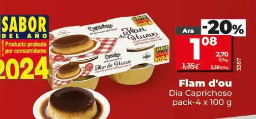 Oferta de Dia Caprichoso - Flan De Huevo por 1,08€ en Dia