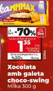 Oferta de Milka - Chocolate Con Galleta Choco-swing por 4,5€ en Dia