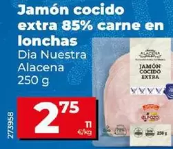 Oferta de Dia Nuestra Alacena - Jamón Cocido Extra 85% Carne En Lonchas por 2,75€ en Dia