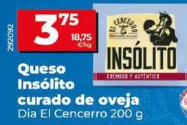 Oferta de Dia El Cencerro - Queso Insolito Curado De Oveja por 3,75€ en Dia