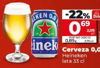 Oferta de Heineken - Cerveza 0,0 por 0,69€ en Dia