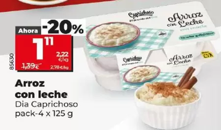 Oferta de Dia Caprichoso - Arroz Con Leche por 1,11€ en Dia