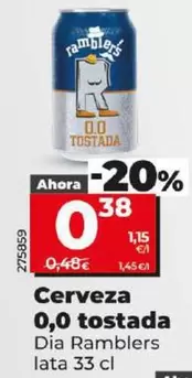 Oferta de Dia Ramblers - Cerveza 0,0 Tostada por 0,38€ en Dia