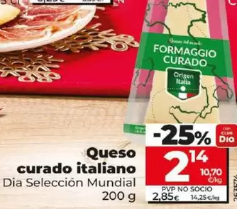 Oferta de Dia Seleccion Mundial - Queso Curado Italiano por 2,14€ en Dia