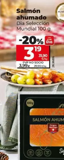 Oferta de Dia Seleccion Mundial - Salmon Ahumado por 3,19€ en Dia