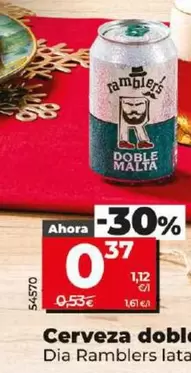 Oferta de Dia Ramblers - Cerveza Doble Malta por 0,37€ en Dia