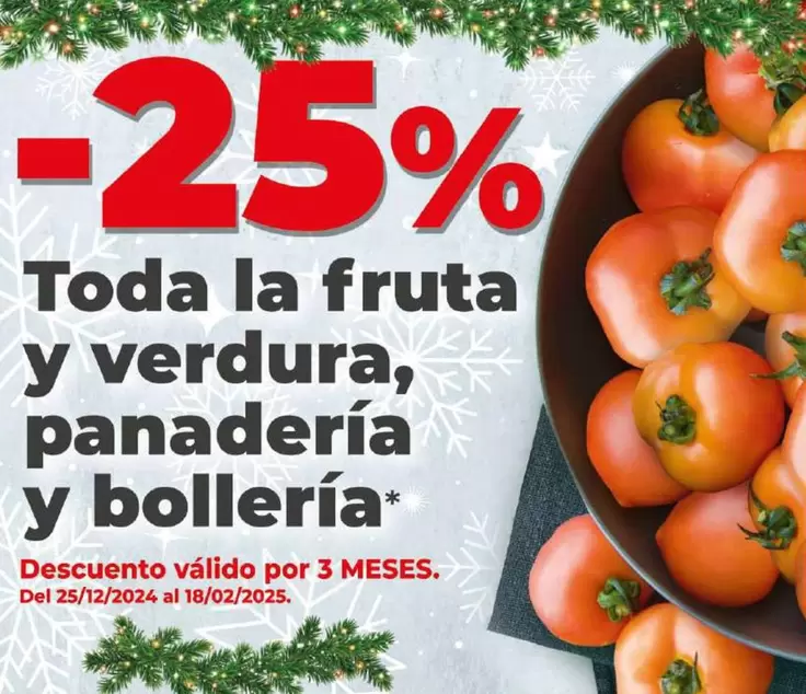 Oferta de Toda la fruta y verdura, panadería y bollería en Dia