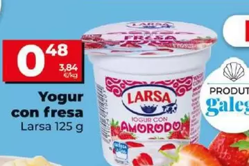 Oferta de Larsa - Yogur Con Fresa por 0,48€ en Dia