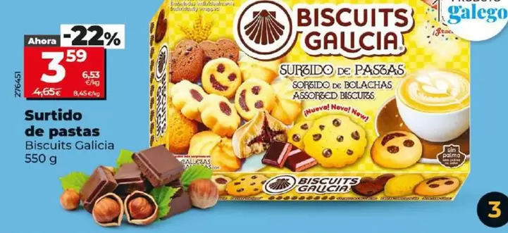 Oferta de Biscuits Galicia - Surtido De Pastas por 3,59€ en Dia