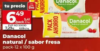 Oferta de Danacol - Natural/Sabor Fresa por 6,49€ en Dia