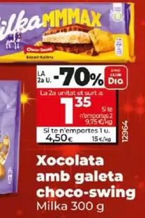 Oferta de Milka - Chocolate Con Galleta Choco-Swing por 4,5€ en Dia