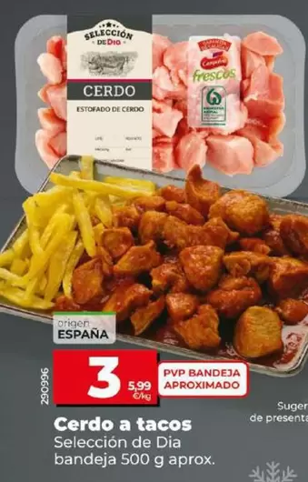 Oferta de Seleccion De Dia - Cerdo A Tacos por 3€ en Dia