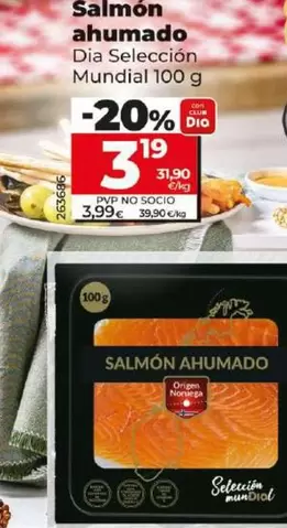 Oferta de Dia Seleccion Mundial - Salmon Ahumado por 3,19€ en Dia