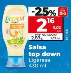 Oferta de Ligeresa - Salsa Top Down por 2,16€ en Dia