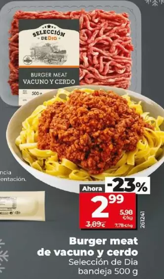 Oferta de Seleccion De Dia - Burger Meat De Vacuno Y Cerdo por 2,99€ en Dia