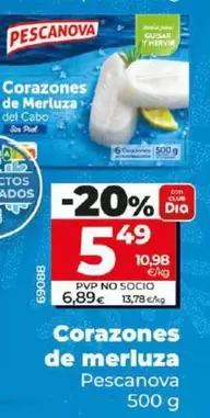 Oferta de Pescanova - Corazones De Merluza por 5,49€ en Dia