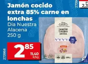 Oferta de Dia - Jamon Cocido Extra 85% Carne En Lonchas por 2,85€ en Dia